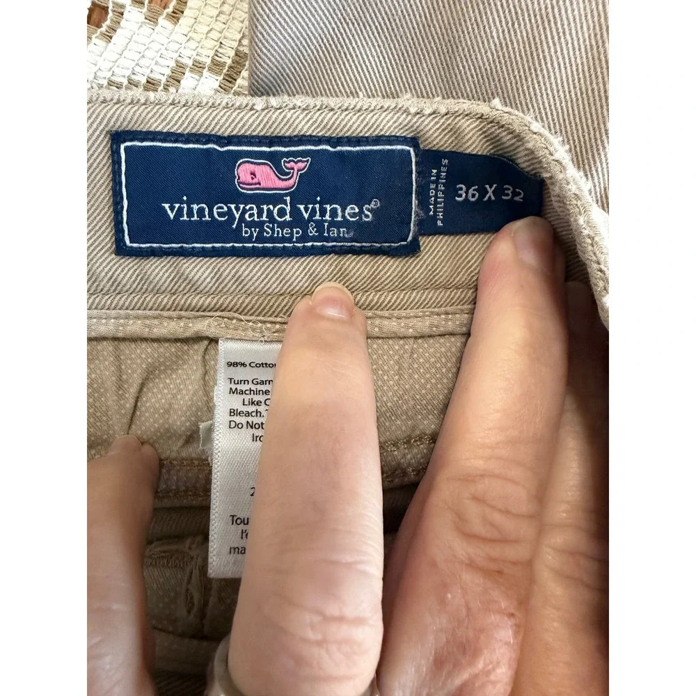 Vineyard Vines Mens 5-Pocket Pant Khaki Tan Straight Leg Chino 36x30 RN134578